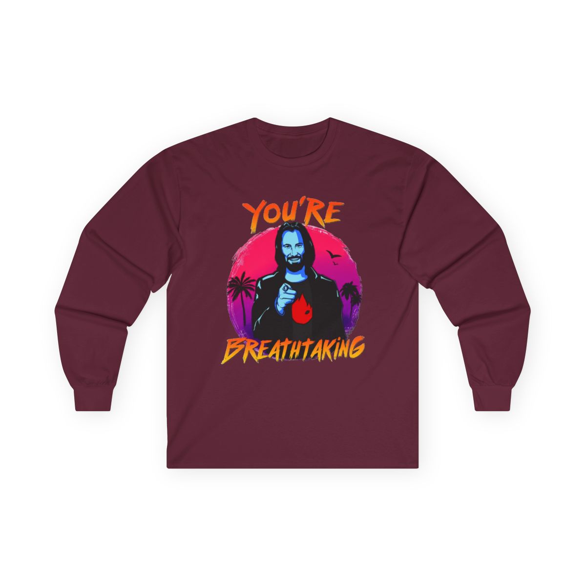 Keanu Reeves You're Breathtaking T-Shirt, Long Sleeve, long sleeve, and - alternate angle 3, merchandise