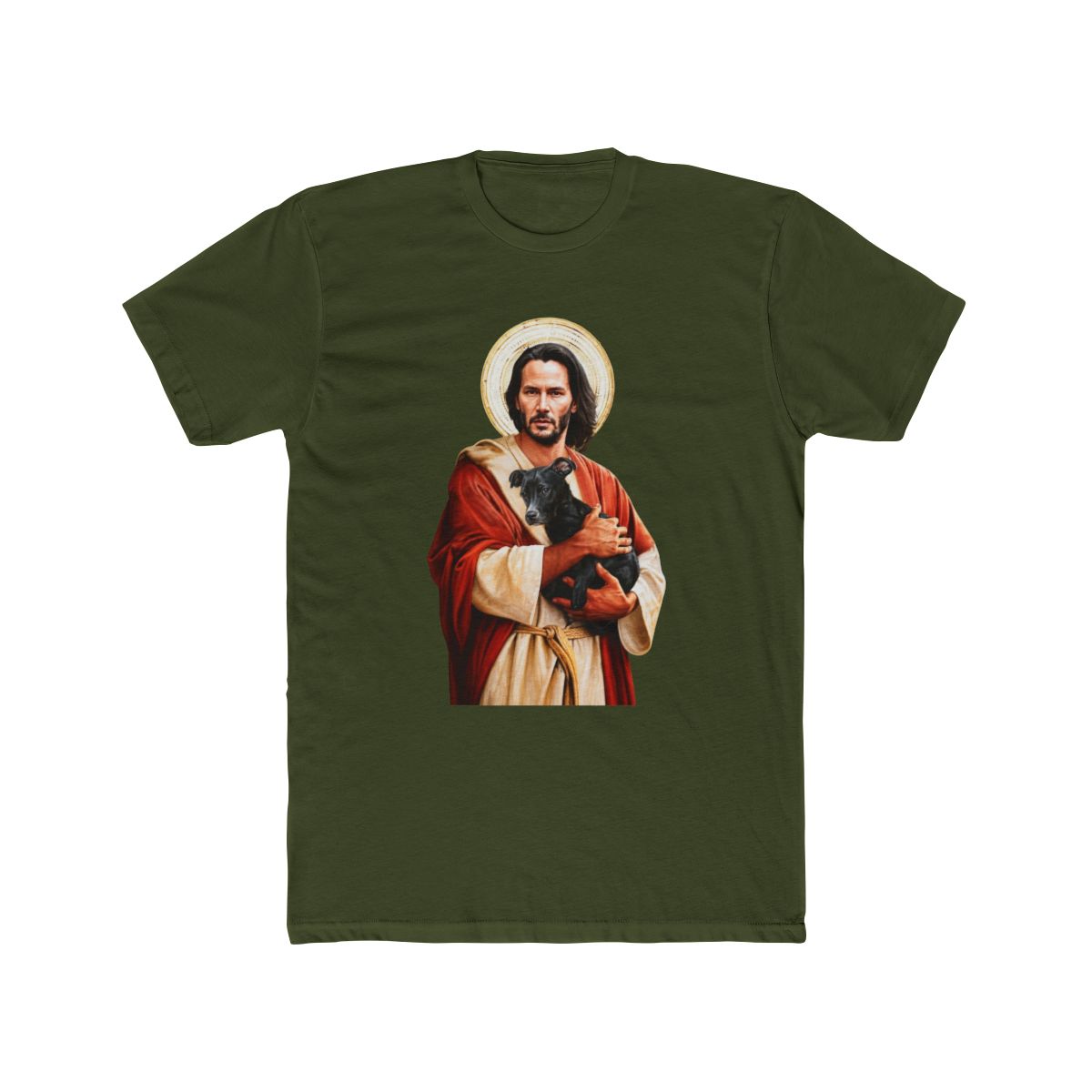 Keanu Reeves Jesus Hugs Puppy Women T Shirt 100% Cotton White M - alternate angle 5, merchandise